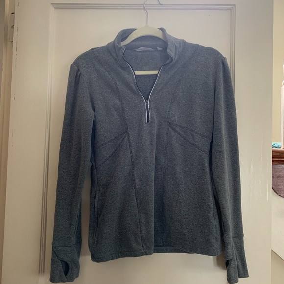 Athleta Tops - Athleta Gray Quarter Zip Up Fleece Sweater